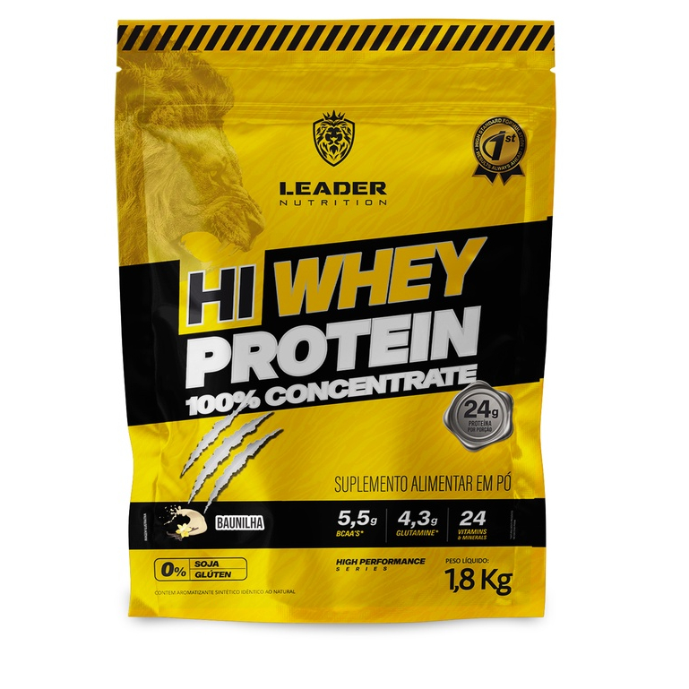 Whey Protein Hi 100% Concentrado 1.8kg Leader – Original
