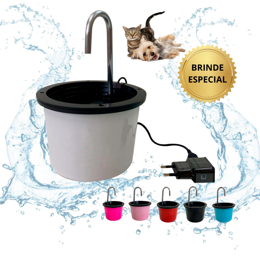 Fonte Bebedouro para Gatos e Cachorros 1,3 Litros Água automático