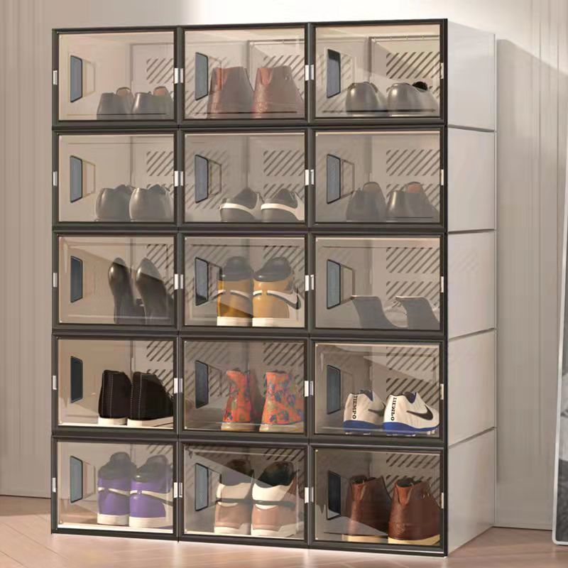 KIT6 Caixa Organizadora Para Tênis Sapatos Multiuso Empilhável Tampa Flip Feminino Masculino