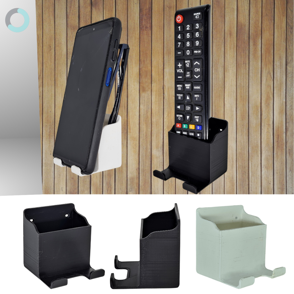 Suporte para Controle Remoto Conjugado / Porta-Controle Controle Remoto, Celular, Tablet na parede - Serve também como Organizador