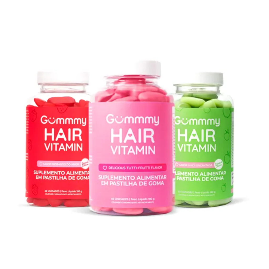 Gummy Hair Vitamin Original Com 60 Gomas Vitamina Tratamento Para Cabelos Unhas E Pele