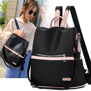 Mochila Feminina Casual Impermeável De Nylon De Alta Qualidade Anti furto/mochila escolar com o acessório da Gatinha