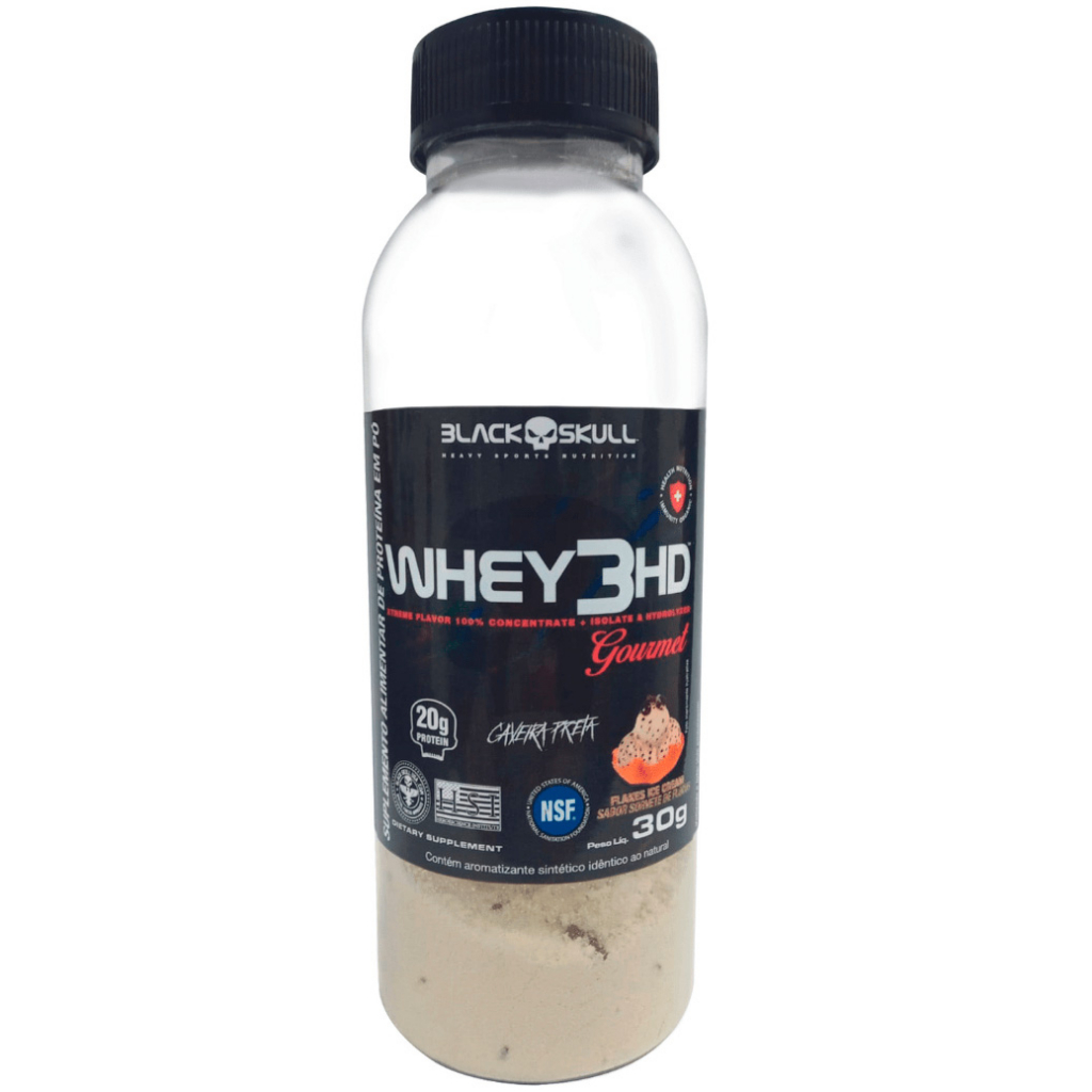 Whey 3HD Gourmet (3W) – Garrafa Dose Única 30g – Black Skull