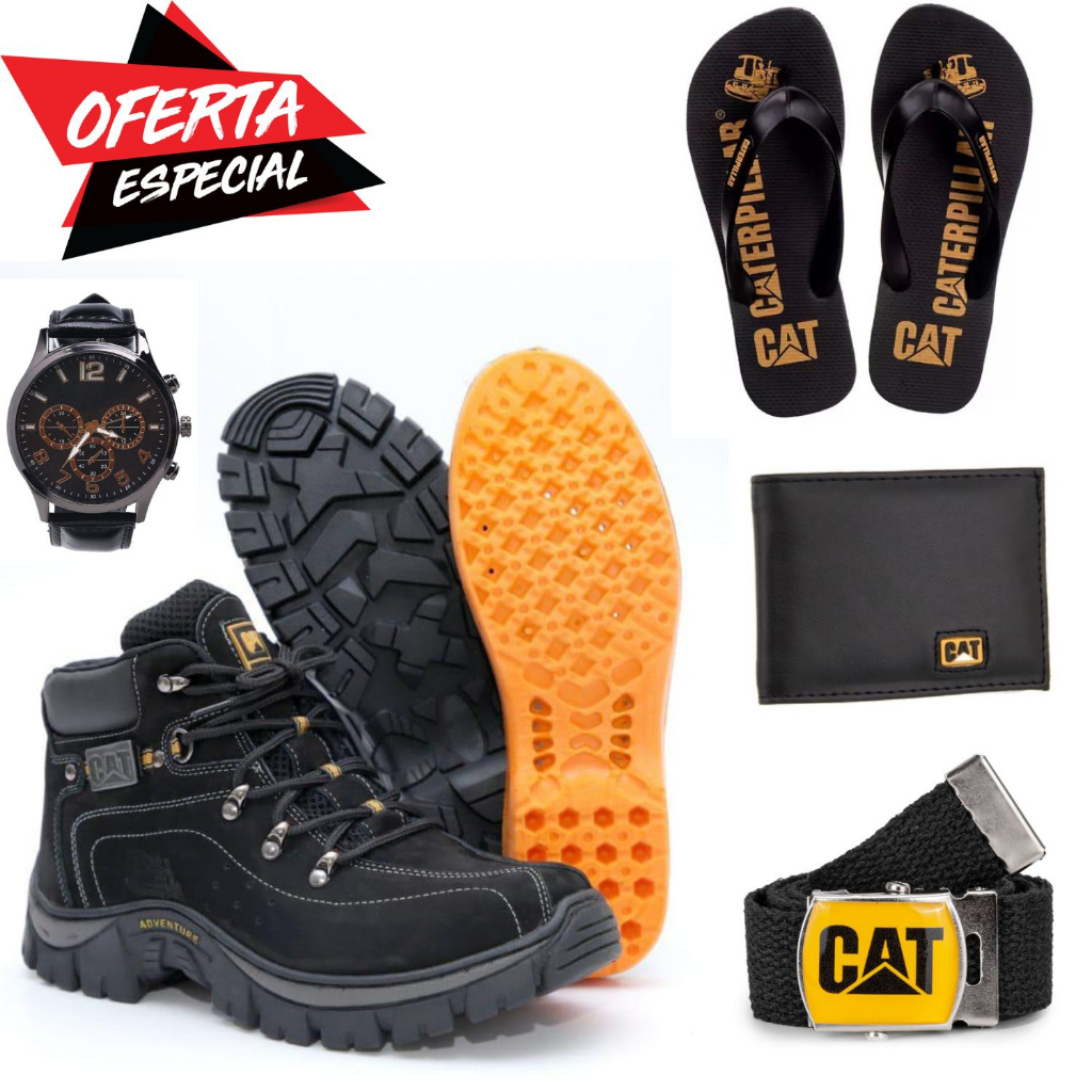 Bota Caterpillar Tenis Leve Coturno Couro Legitimo Promoção