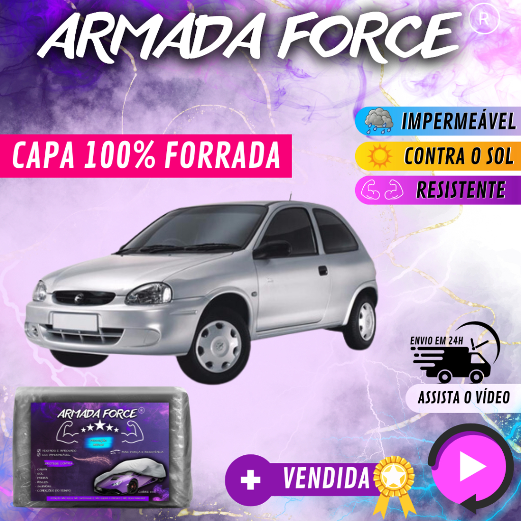 Capa Cobrir Carro CORSA WIND 100% Forrada Armada Force 100% Impermeável ...