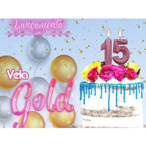 VELA ANIVERSARIO NUMERO 15 ANOS GLITTER
