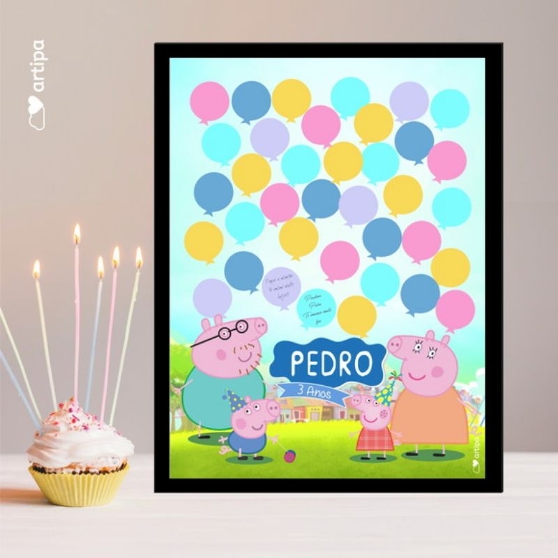 Quadro decorativo A4 Desenho Peppa Pig Serie no Shoptime