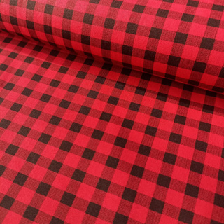 Pink & Black Plaid Fabric