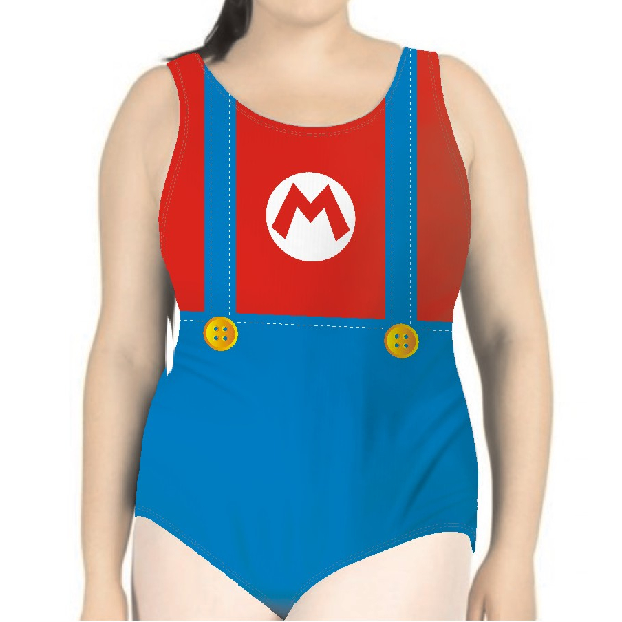 Body Plus Size desenho gamer Regata Carnaval Fantasia Festa Eventos