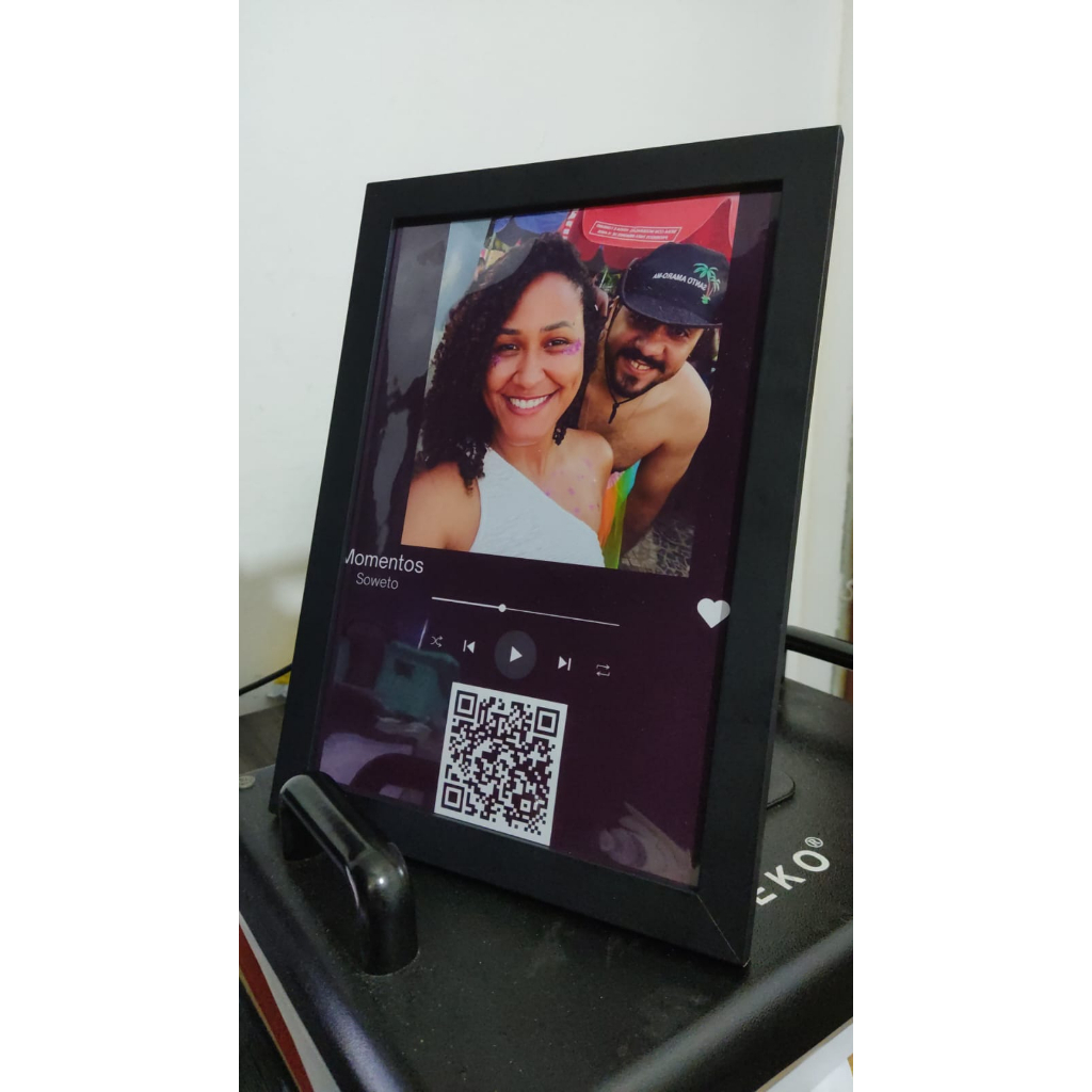 Quadro a4 qr code musical com moldura preta shopee brasil