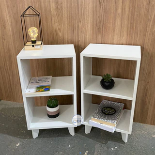 Mesa De Cabeceira pés retrô/Rodinhas MDF (UNIDADE)