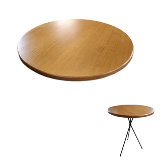Tampo De Mesa Madeira 45cm Bistrô Redondo Pinus Envernizado