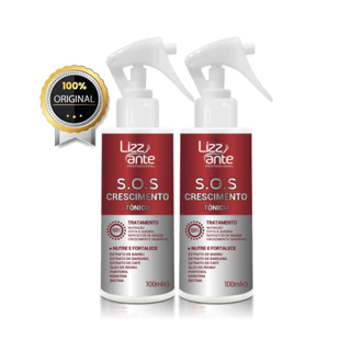 2 Tônico SOS Crescimento 100 ml Lizz ante - Crescimento Acelerado - Preenche Falhas - Combate Calvice - Trata Alopécia - Aumento Volume Massa Capilar - Combate Caspa Oleosidade - Hidrata - Brilho - Cabelo Ressecado - Keratina - Óleo Rícino - Biotina em Oferta na Shopee