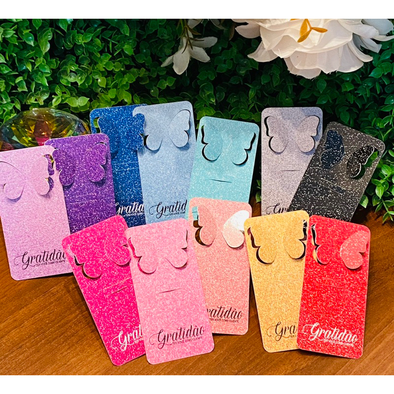 50 Tag 3D para escovinha de cílios/sobrancelha - Coleção Glitter