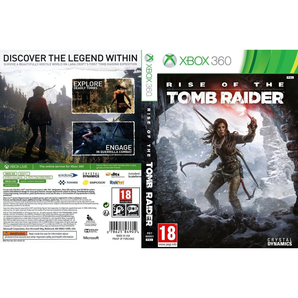Tomb Raider Rise of The para Xbox 360 Lt com capa