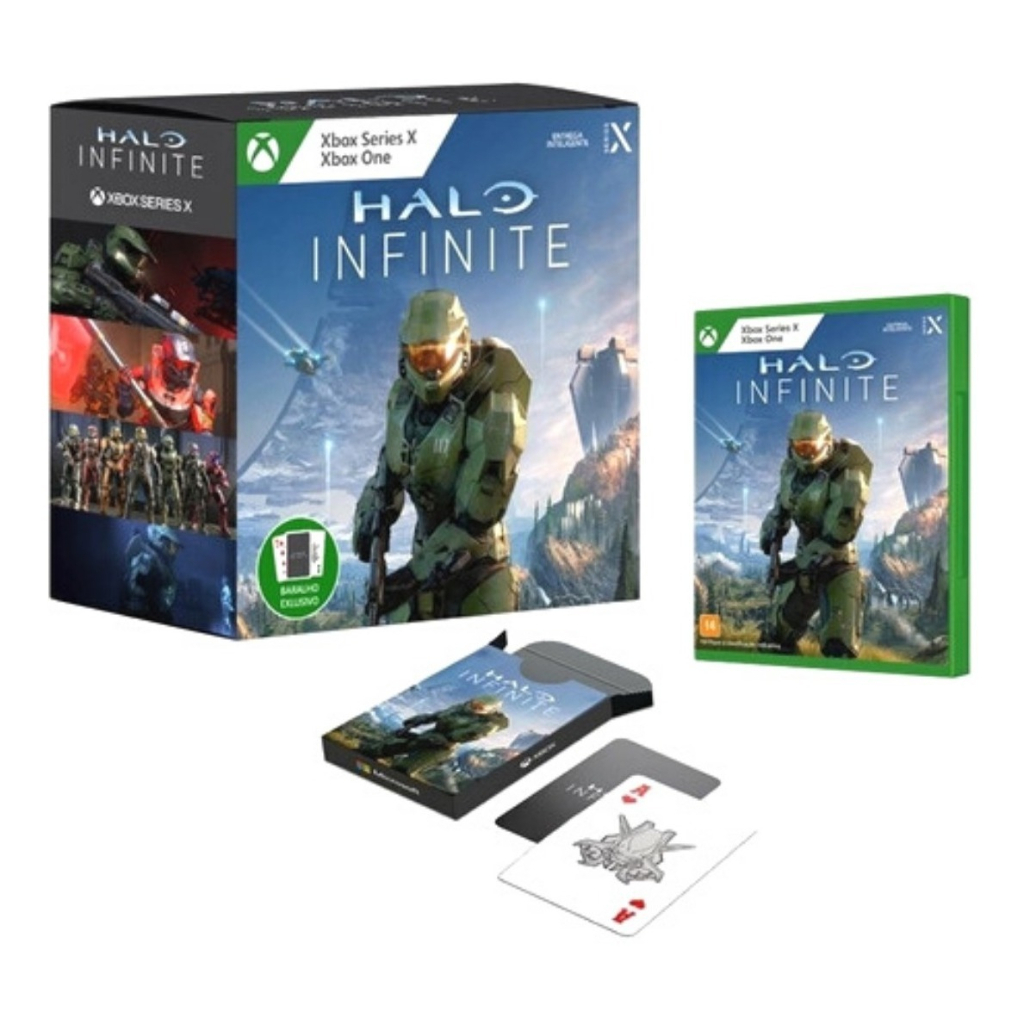 Halo Infinite Edição Especial c/ Baralho - Dublado - Totalmente em Português - Jogo Novo em Midia Fisica Original e Lacrado - Xbox One e Xbox Series X