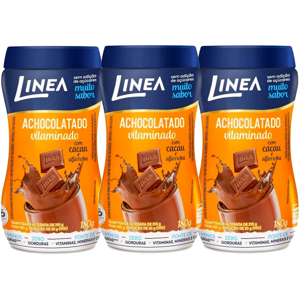 Kit 3 Achocolatado Diet Linea 180 gramas