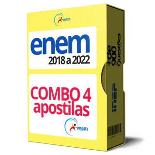Kit com 4 Apostilas do Enem de 2018 a 2022 + Folhas de Redação