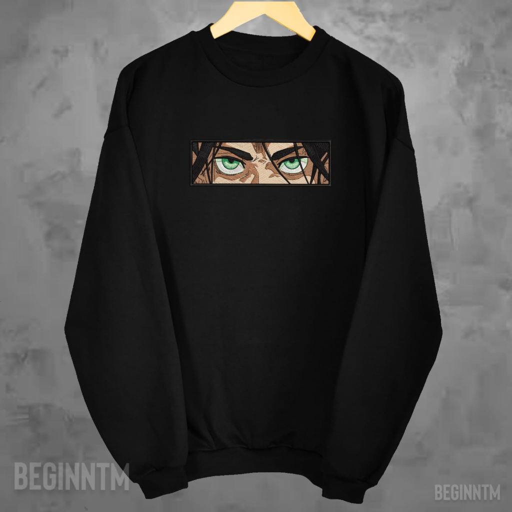 Moletom Eren ackerman bordado anime blusa 50% Poliester 50% algodao attack on titan