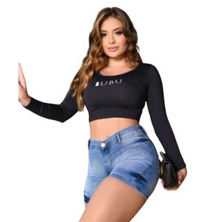 Short jeans claro com bolso falso na promoção ref 211