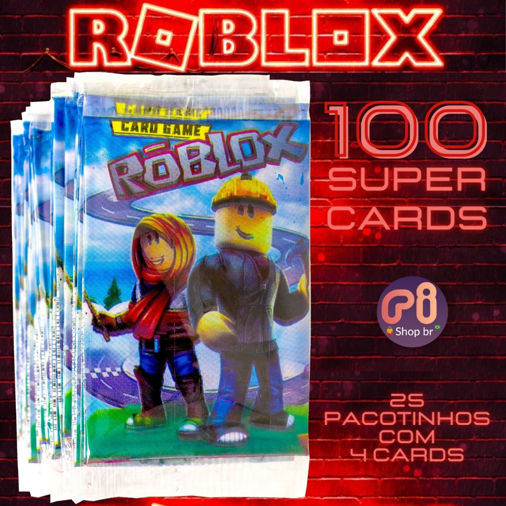 Kit Com 100 Cards Roblox = 25 Pacotinhos Com 4 Cartinhas | Shopee Brasil