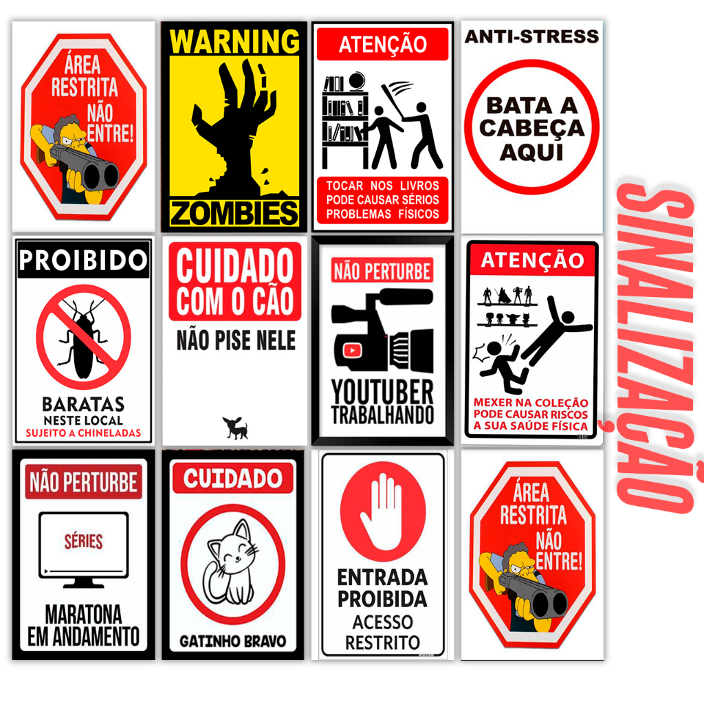 Sinalizações placa decorativa 15cm X 20cm MDF! Para Quarto Gamer, não entre no quarto / Infantil / Jovens