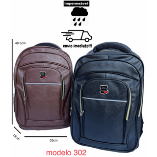 Mochila De Couro Grande Impermeável Trabalho Faculdade 301