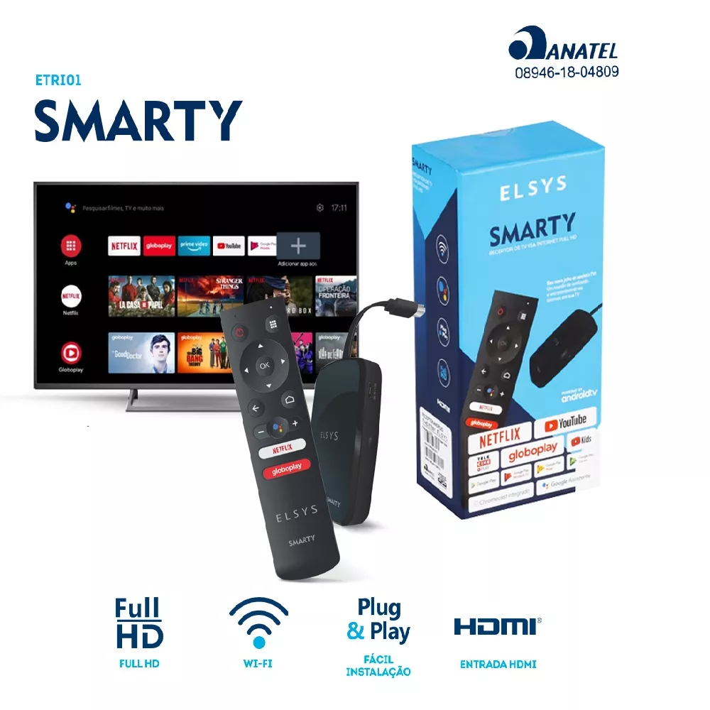 Elsys Smarty Etri Receptor De Tv Conversor Android Netflix Youtube Google Assistente