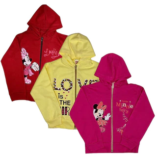 KIT 3 MOLETINHOS INFANTIL MENINA FEMININO MEIA ESTAÇÃO COM CAPUZ DE 1 A 5 ANOS