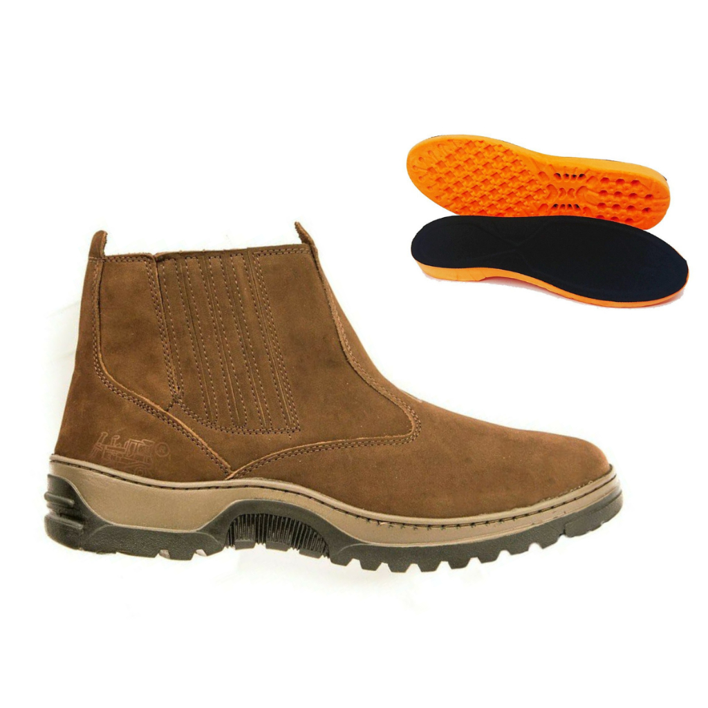 Bota botina caterpillar masculina em couro legitimo resistente