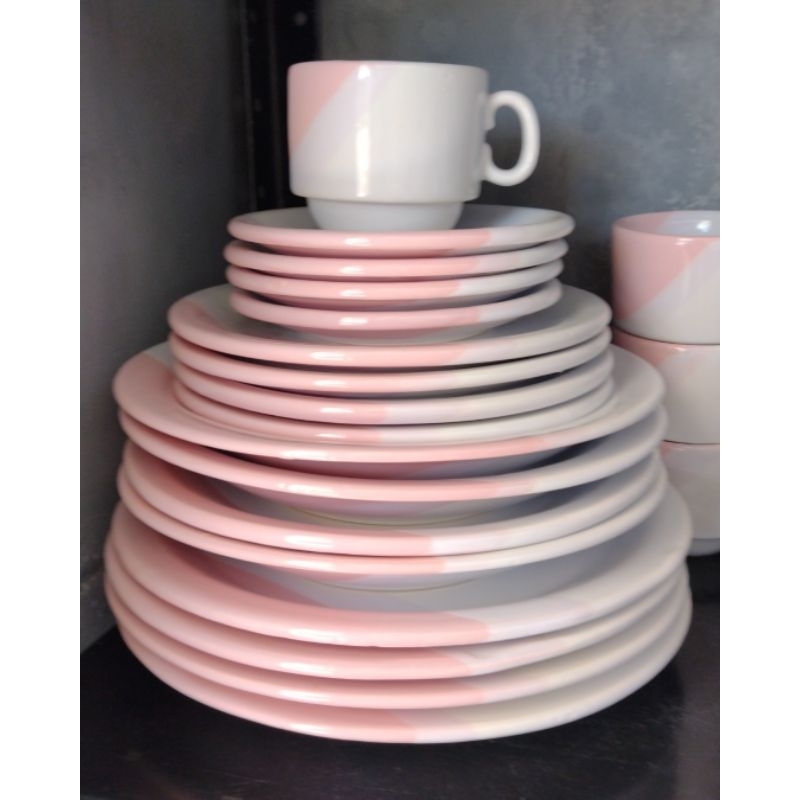 食器 rosa Jogo de jantar Rosa 20 peças ENVIO IMEDIATO | Shopee Brasil