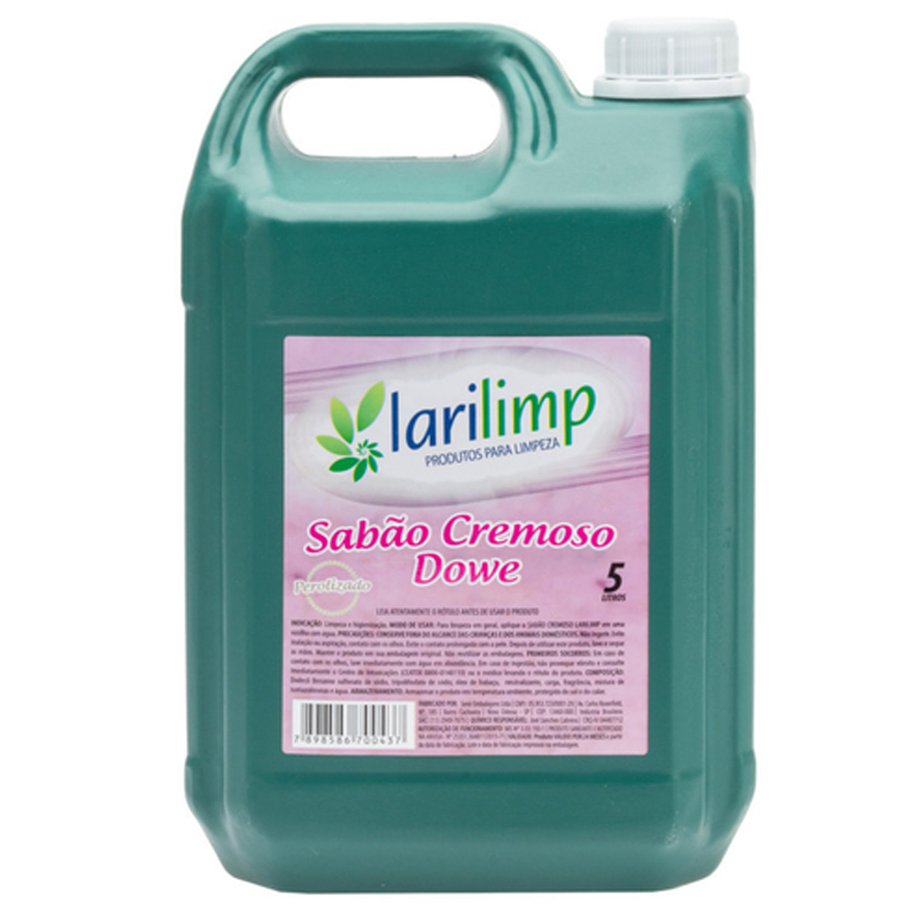 Sabonete Liquido Sabão Cremoso Dowe 5L- Larilimp - Qualidade Premium