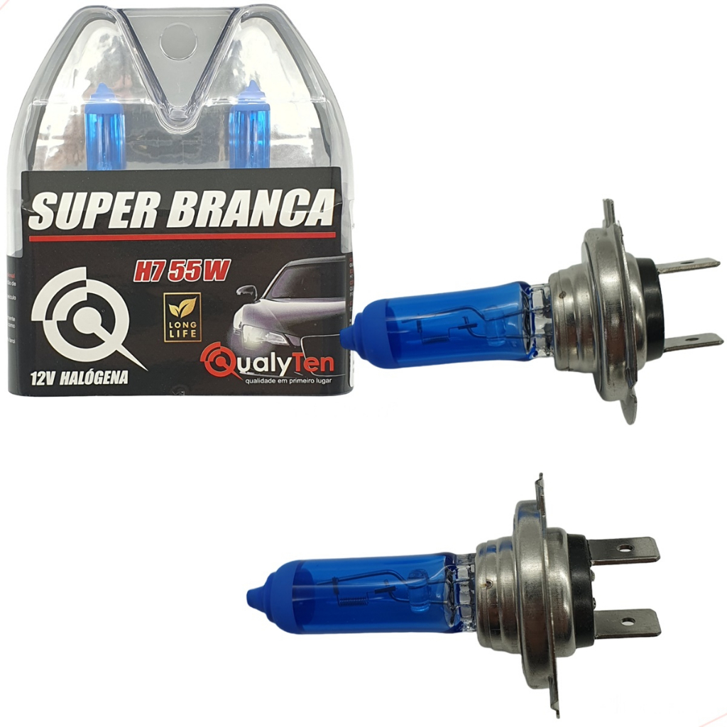 Jogo Lampada H7 Luz Baixa 8500K 12V 55W Super Branca 2Peças - Sul Acessorios