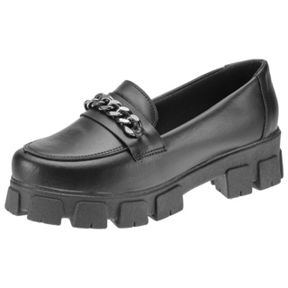 Mocassim Feminino Tratorado Oxford Plataforma Blogueira