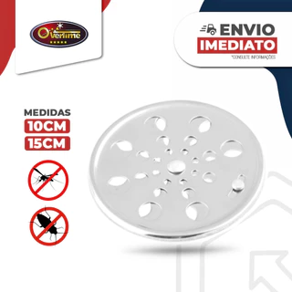 Ralo Tampa Grelha Abre e Fecha de Aço Inox para Porta Grelha de 10x10 ou 15x15 Redonda com Fecho | Overtime