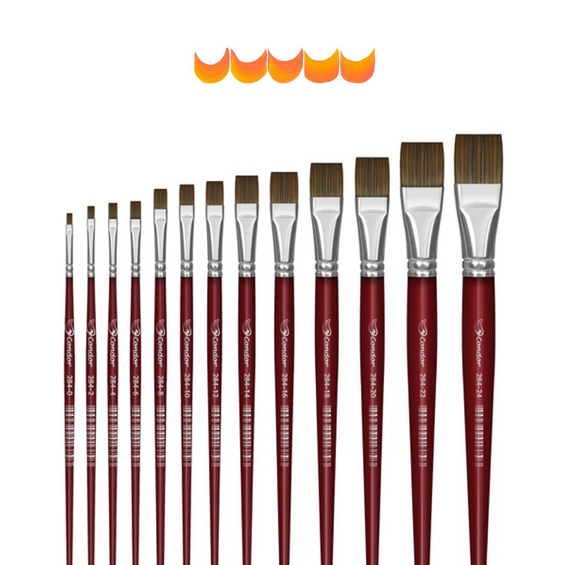 Pincel Chato Pelo Sintético Macio ref. 284 Condor Pintura Artística