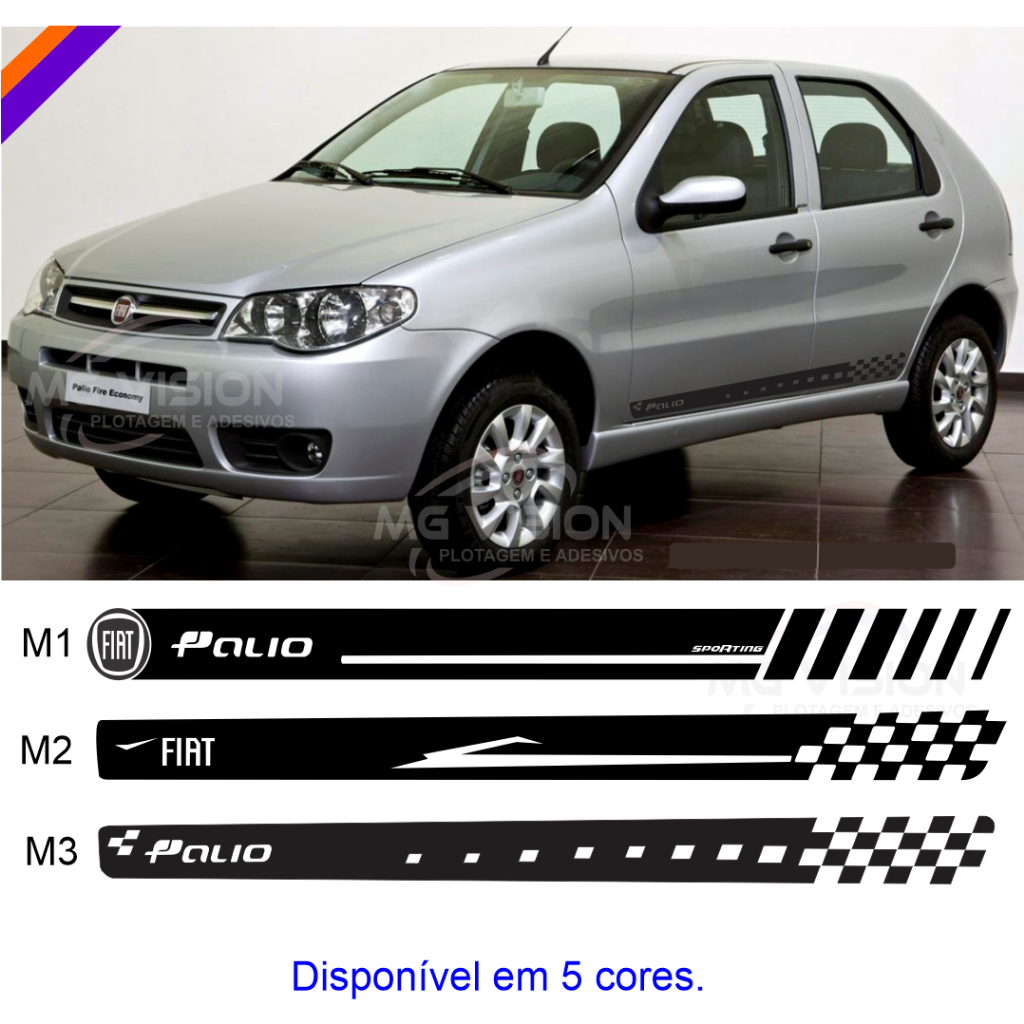 Adesivo Faixa Lateral Fiat Palio Todos Modelos Shopee Brasil