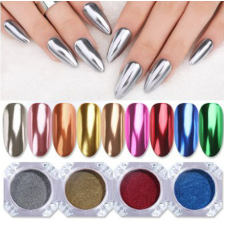 pó cromado metalizado cromo [ para esmaltações, nail arts, etc ] - C&S BAZAR -