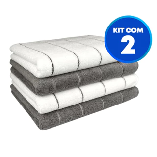 Kit 2 Super Panos Grandes Em Microfibra Panão 80x50