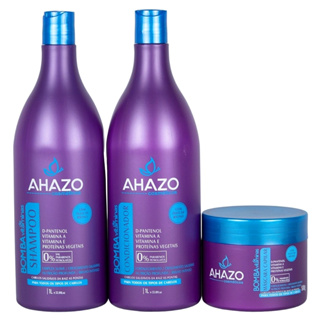 Kit Crescimento Shampoo Condicionador e Máscara Bomb de Vitaminas 500gr Ahazo