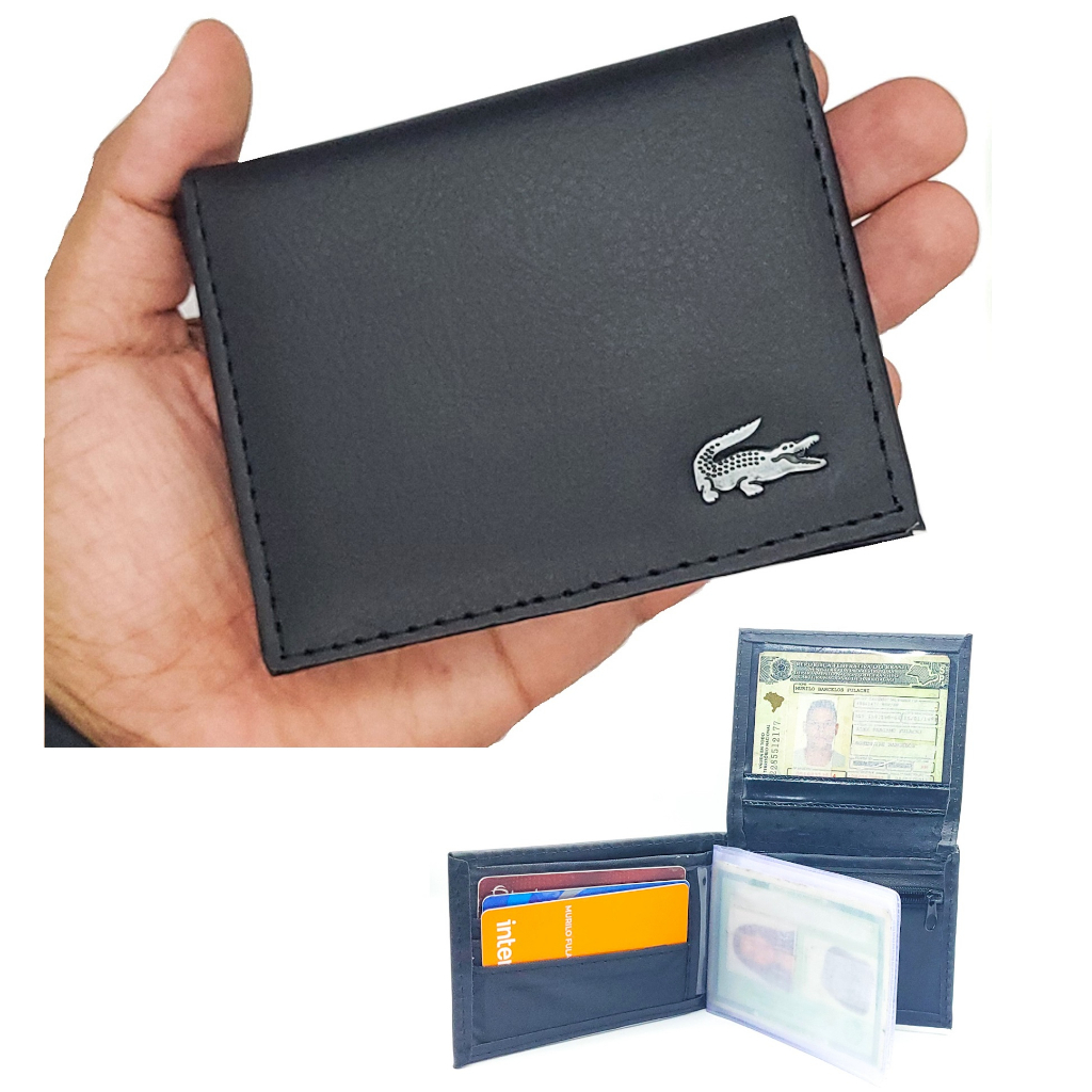 Carteira Masculina Slim de Couro Modelo L Executiva Fina Envio Imediato!