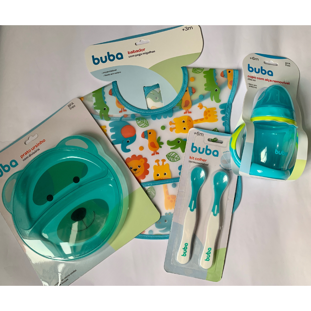 Kit Introdução Alimentar Buba (Prato Bebê com divisoria, Copo de ...