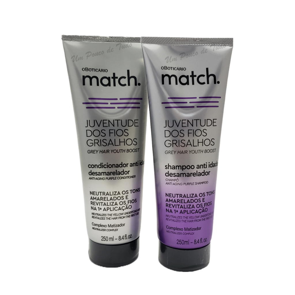O Boticário Match Juventude Dos Fios Grisalhos Shampoo Condicionador ...