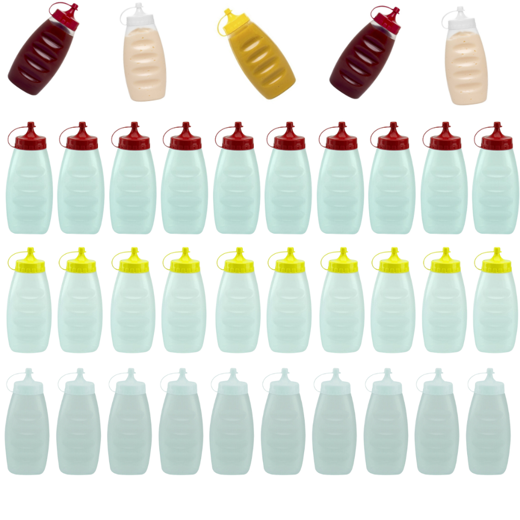 Kit 30 Pote Bisnaga Porta Ketchup/maionese/mostarda Atacado Vasilha p/ Molhos Bar Restaurante