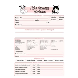 Ficha Anamnese Veterinária