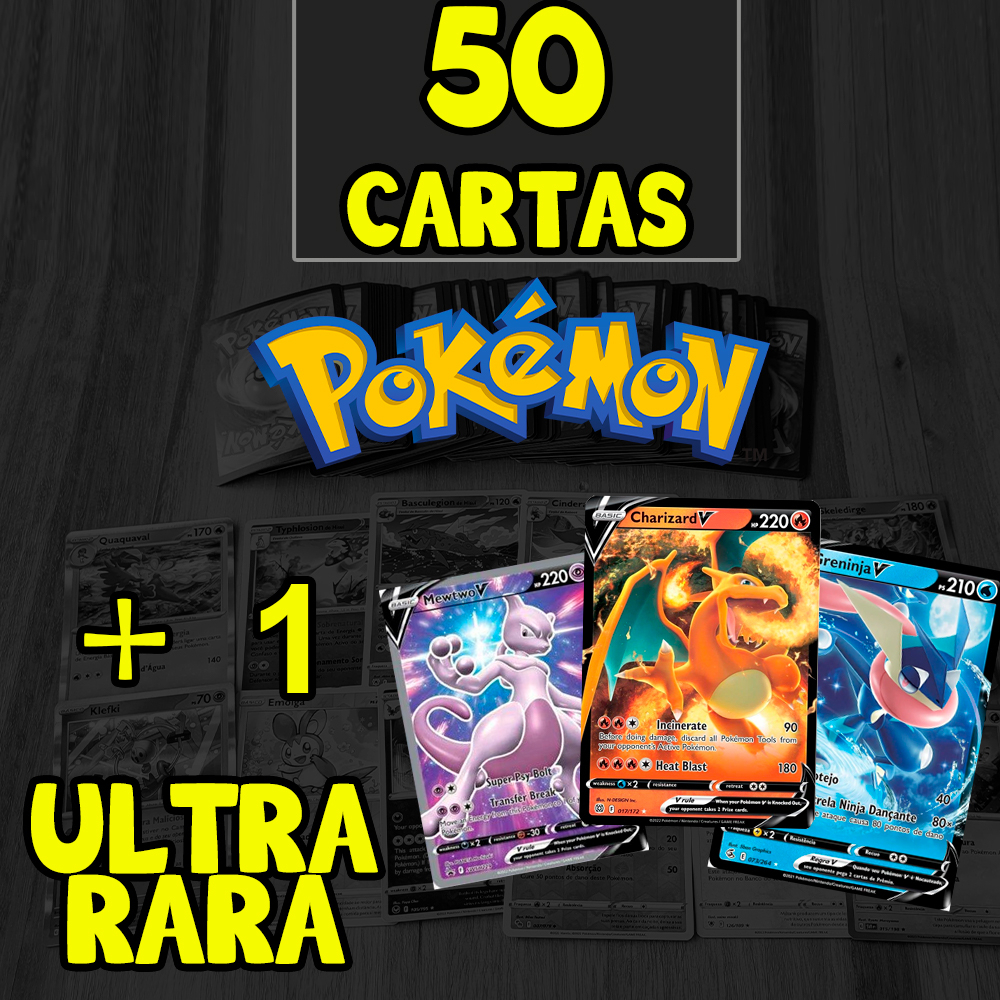 Lata Pokemon Carta Ultra Rara Original Copag + Brinde