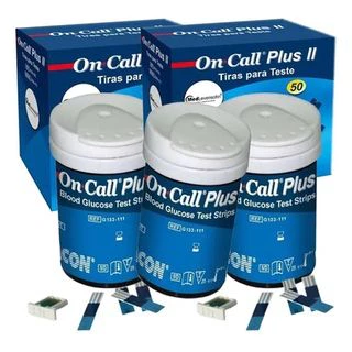 150 Tiras de Glicemia Para Teste de Glicose On Call Plus II ( 3 TUBETES )