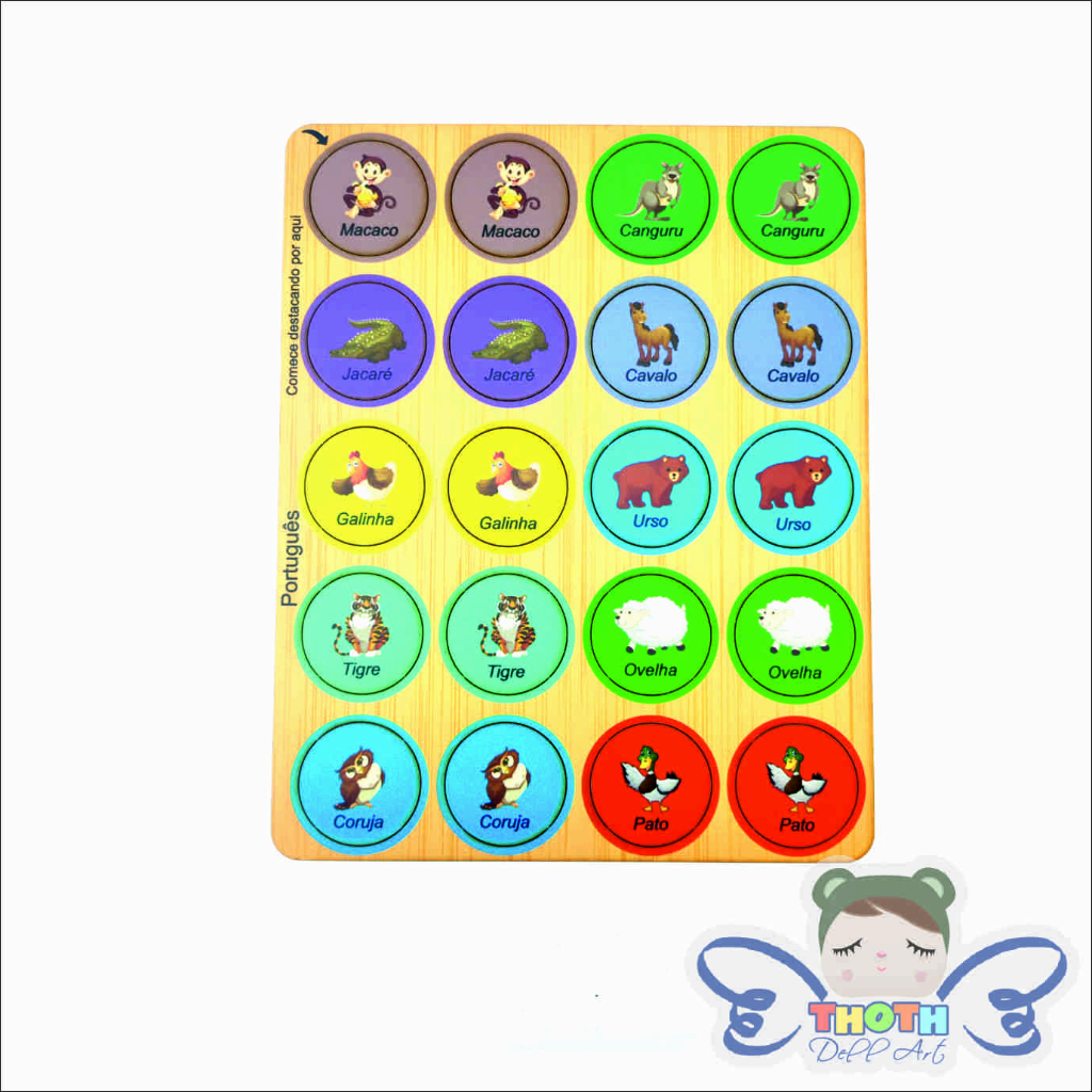 Jogo da Memória montessoriano em MDF, Montessori, brinquedo de madeira colorido.