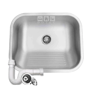 Tanque Inox 40x40x22cm 22 Litros Escovado C/ Valvula E Sifao