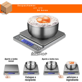 Balança Digital De Cozinha Pesar Alimentos Pesa Até 5 Kg Acompanha  Recipiente - Bmax - Balança de cozinha - Magazine Luiza